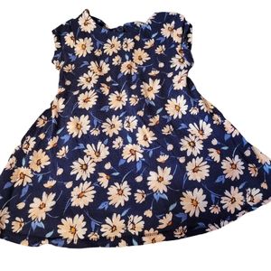 Old Navy 12-18M Short Sleeve Dress Open Back Button Closure Flower